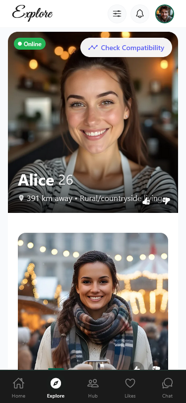 HestiaMatch app preview